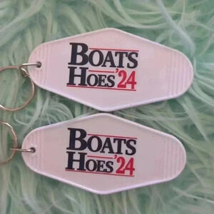 Handmade retro motel keychain boats and hoes. Listing price for one keyc…